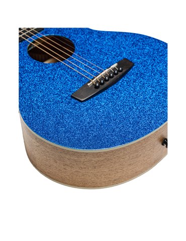 Guitarra acústica de viaje Bones BAC-150 Caoba azul brillo 2
