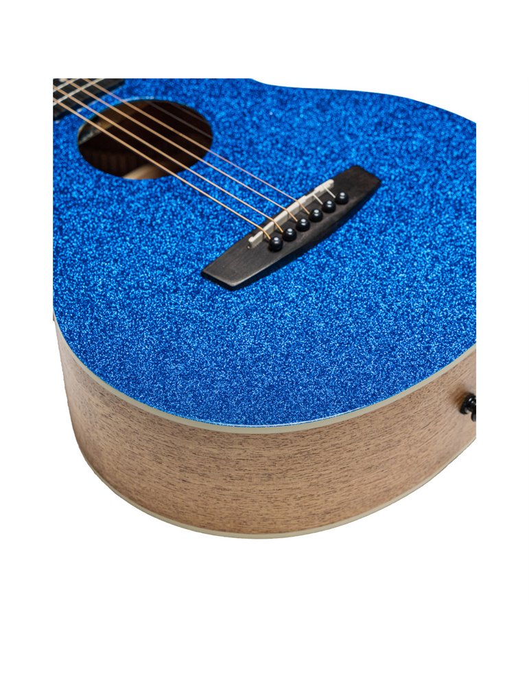 Guitarra acústica de viaje Bones BAC-150 Caoba azul brillo