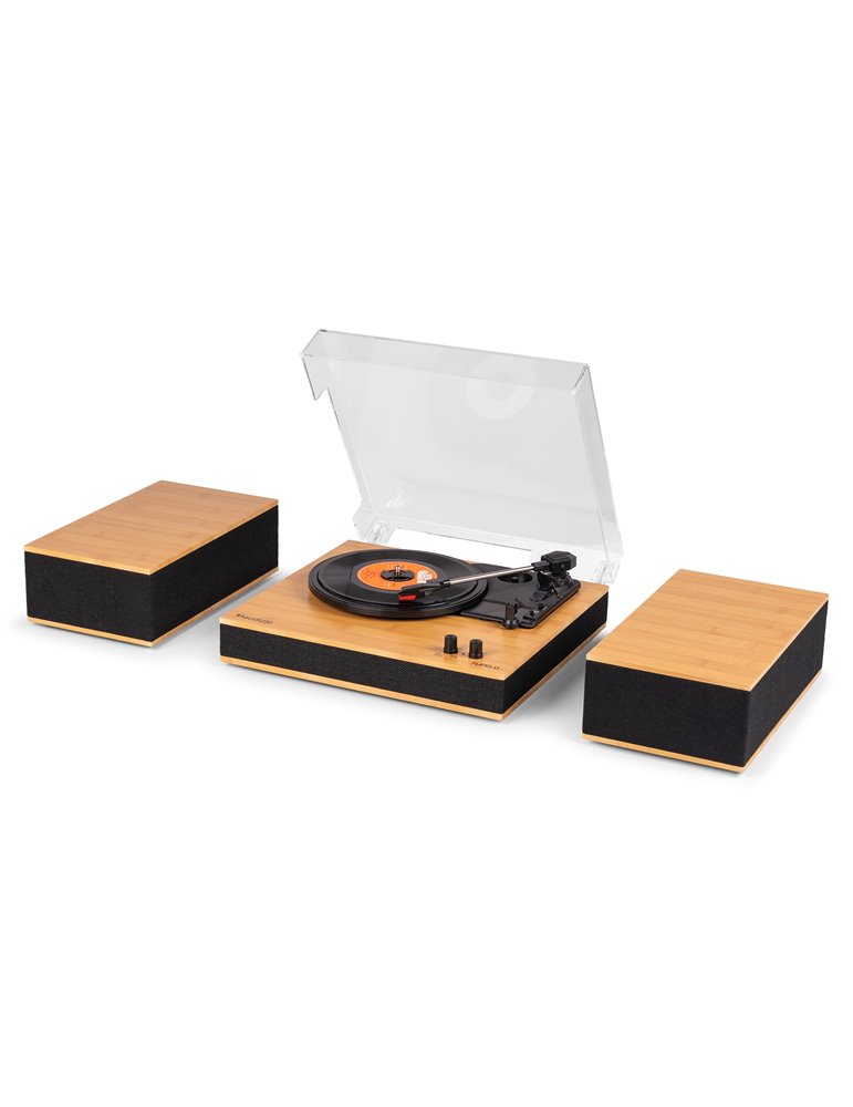 Tupelo Tocadiscos BT con 2 Altavoces Bambú