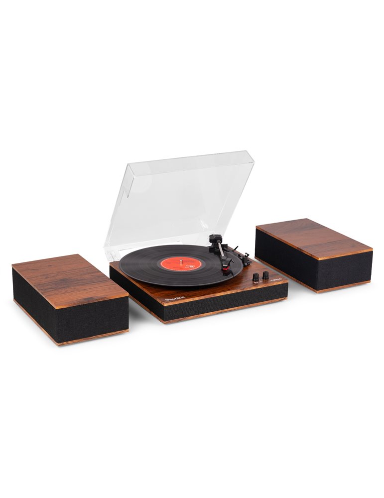 Tupelo Tocadiscos BT con 2 Altavoces Madera