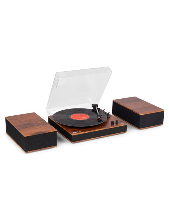 Tupelo Tocadiscos BT con 2 Altavoces Madera
