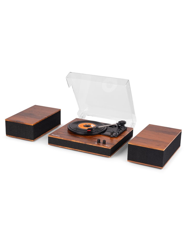 Tupelo Tocadiscos BT con 2 Altavoces Madera