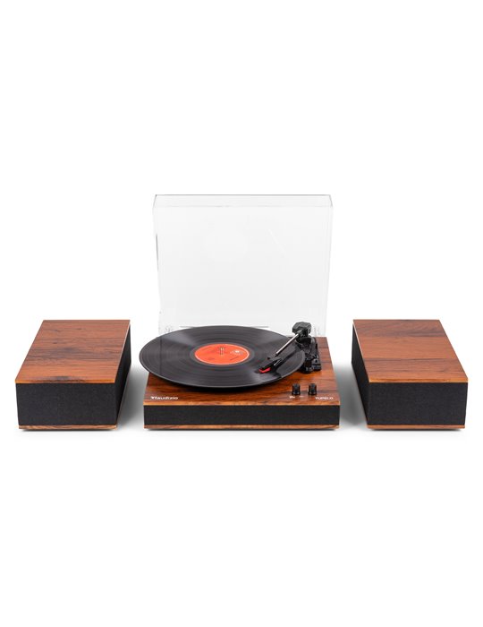 Tupelo Tocadiscos BT con 2 Altavoces Madera