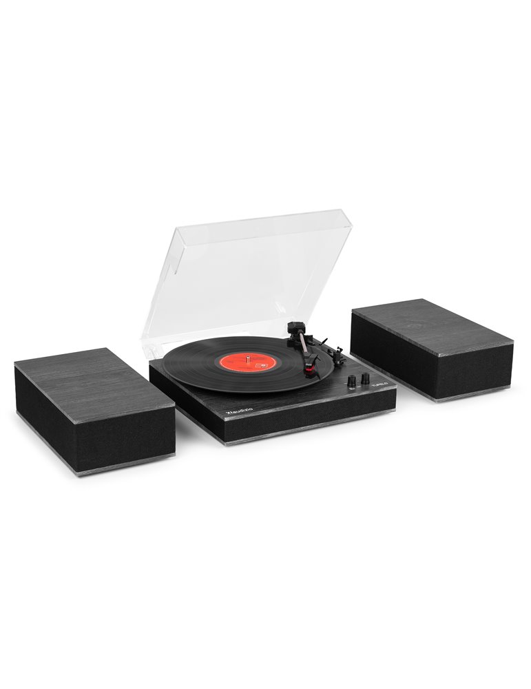 Tupelo Tocadiscos BT con 2 Altavoces Negro