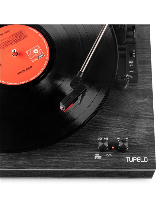 Tupelo Tocadiscos BT con 2 Altavoces Negro