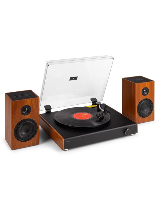 RP337W Tocadiscos Vintage con altavoces BT inalámbricos Madera