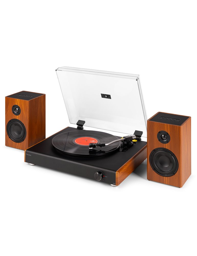 RP337W Tocadiscos Vintage con altavoces BT inalámbricos Madera
