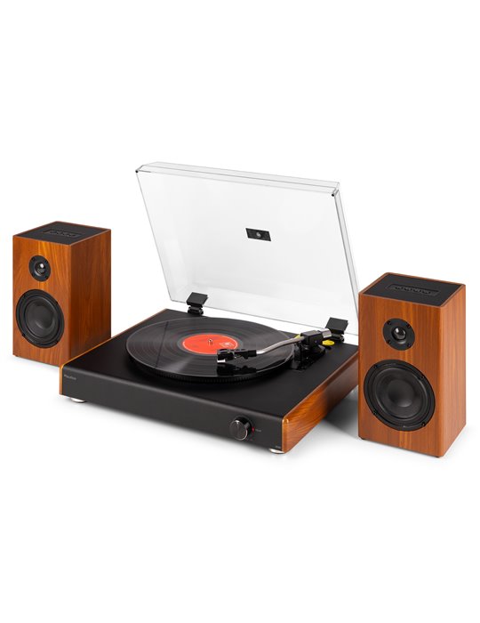 RP337W Tocadiscos Vintage con altavoces BT inalámbricos Madera