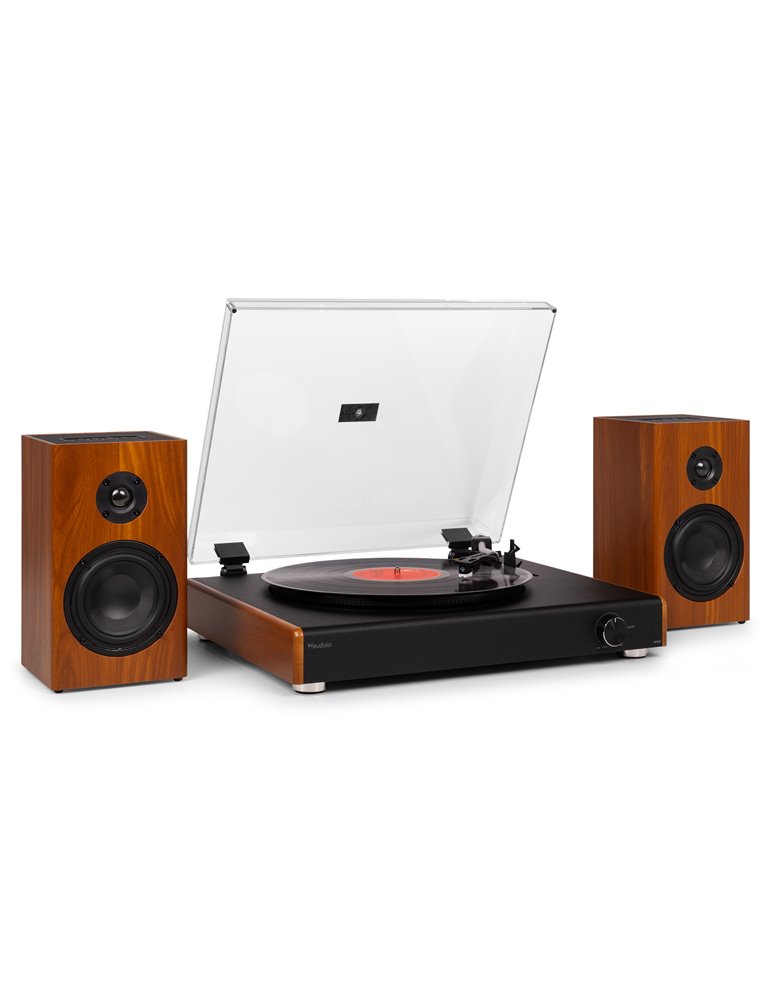 RP337W Tocadiscos Vintage con altavoces BT inalámbricos Madera