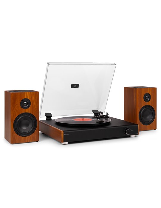 RP337W Tocadiscos Vintage con altavoces BT inalámbricos Madera