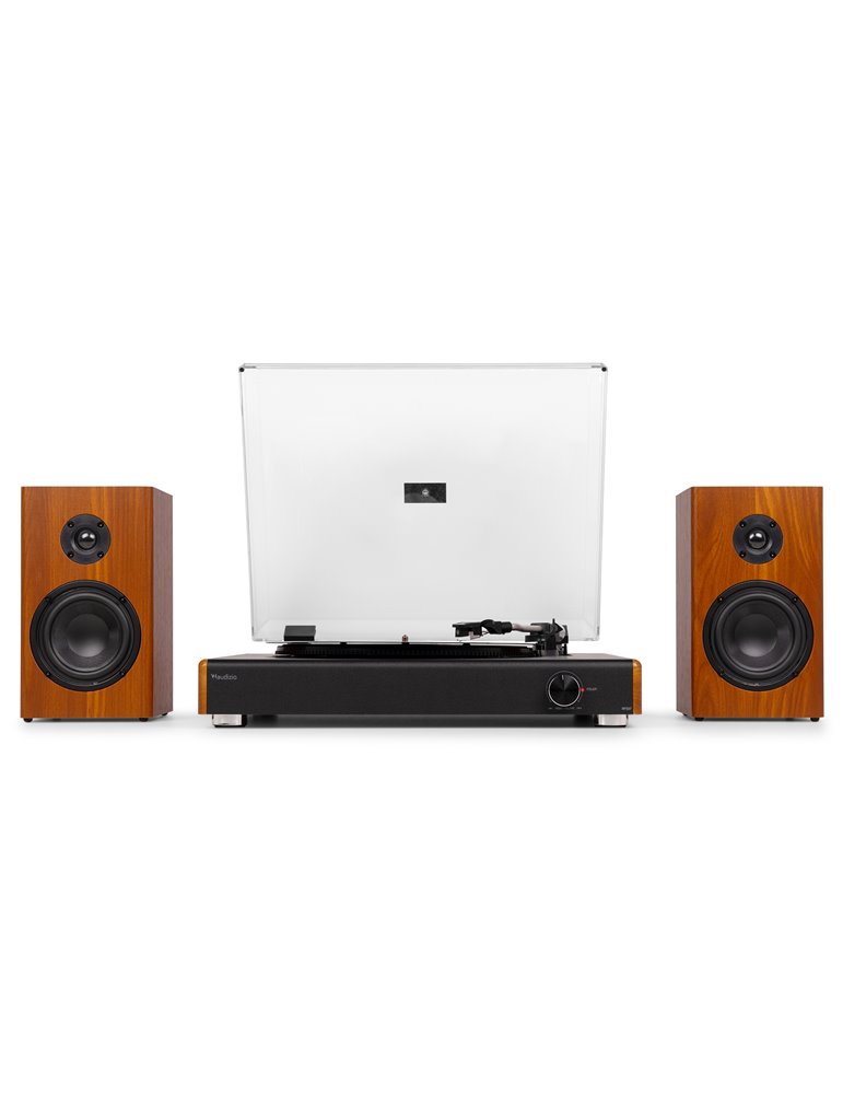 RP337W Tocadiscos Vintage con altavoces BT inalámbricos Madera