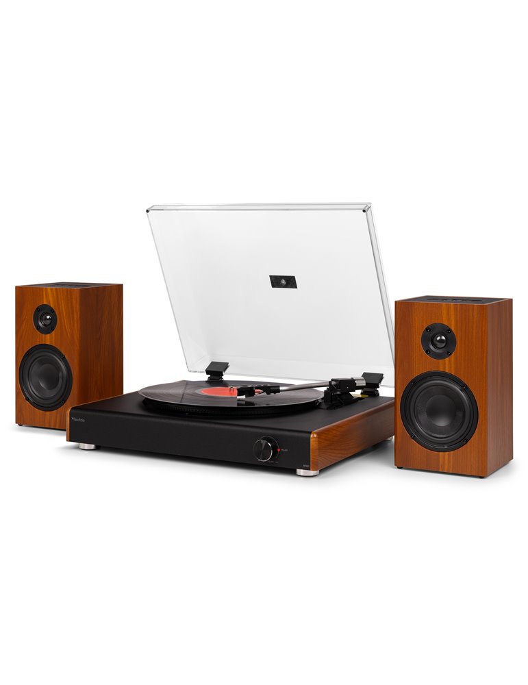 RP337W Tocadiscos Vintage con altavoces BT inalámbricos Madera