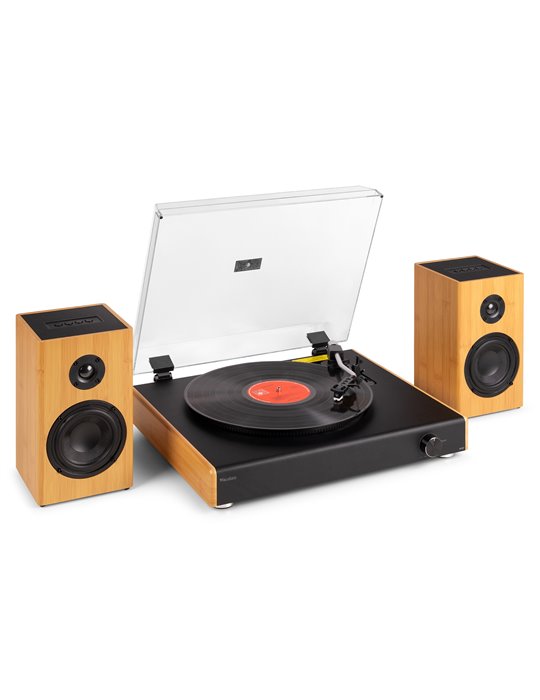 RP337BB Tocadiscos Vintage con altavoces BT inalámbricos bambú