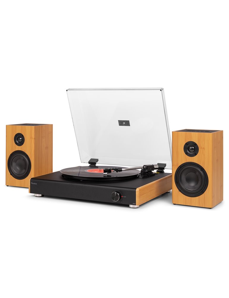 RP337BB Tocadiscos Vintage con altavoces BT inalámbricos bambú