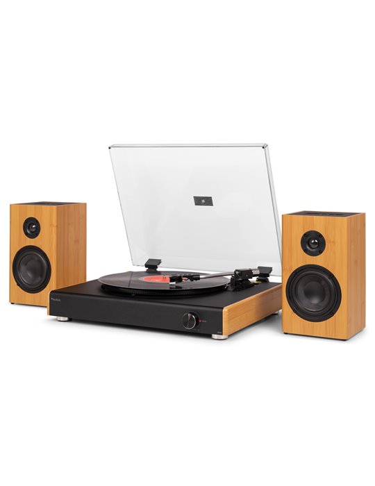 RP337BB Tocadiscos Vintage con altavoces BT inalámbricos bambú