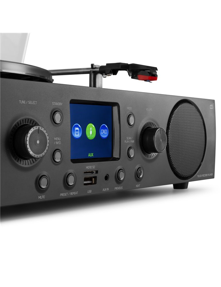 Tulsa Central de sonido con giradiscos DAB+ Radio