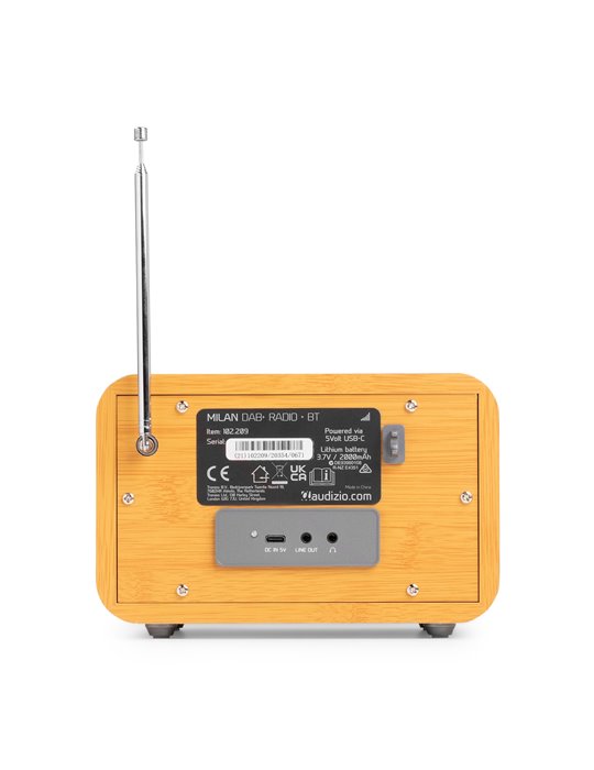 Milan DAB+ Radio con Batería Bambú