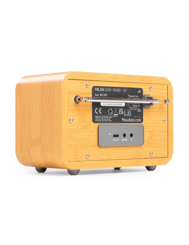 Milan DAB+ Radio con Batería Bambú