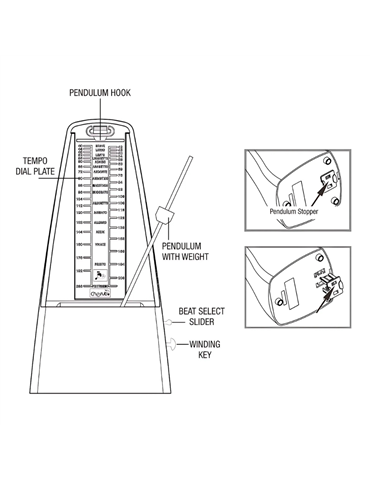 Metrónomo Mecánico Cherub WSM-305 Negro 2