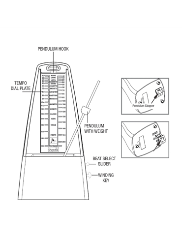 Metrónomo Mecánico Cherub WSM-330 Negro 2