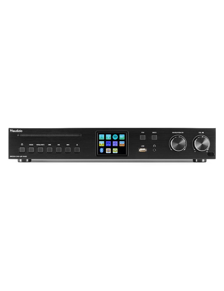 Brescia Receptor de Internet con Amplicador, DAB+ y reproductor CD Negro
