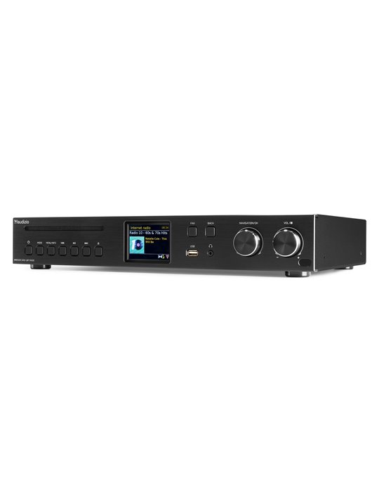Brescia Receptor de Internet con Amplicador, DAB+ y reproductor CD Negro