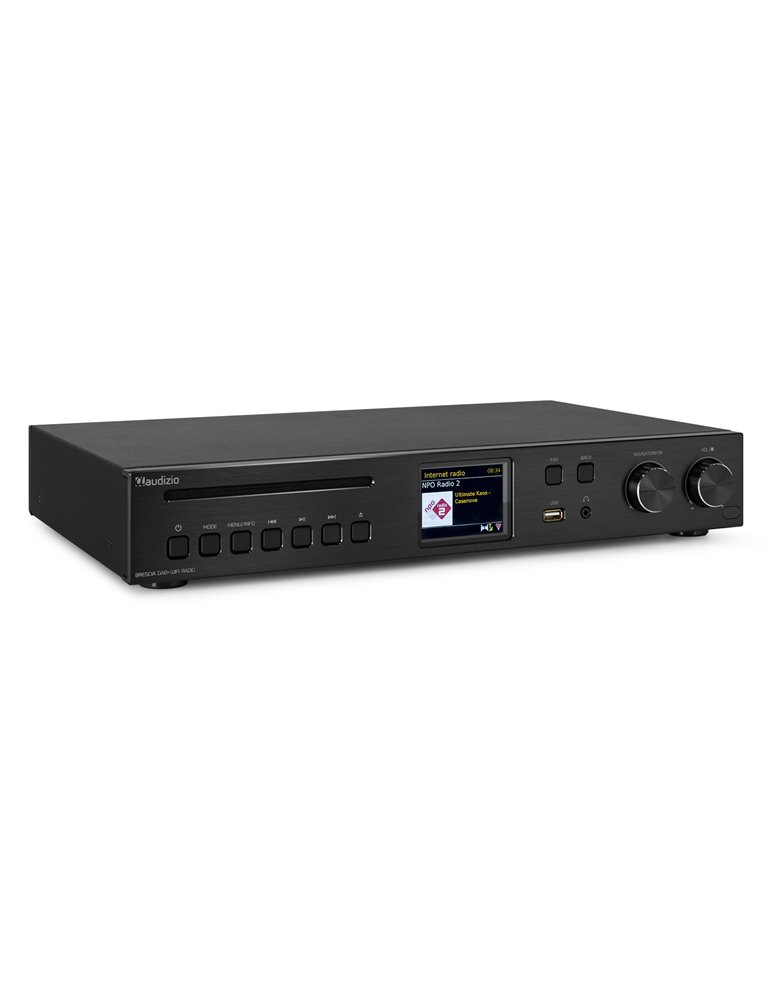 Brescia Receptor de Internet con Amplicador, DAB+ y reproductor CD Negro