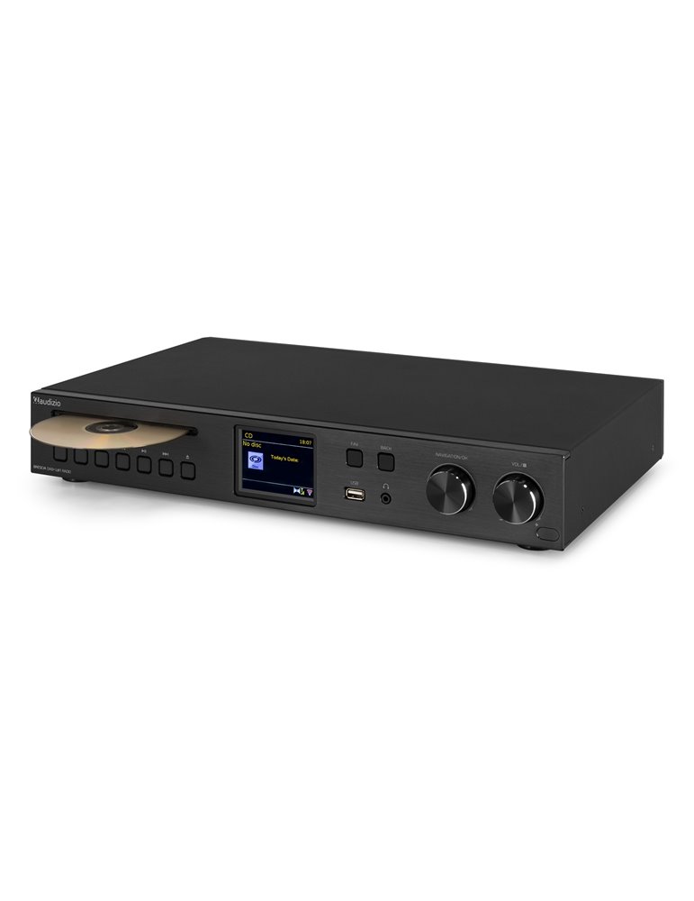 Brescia Receptor de Internet con Amplicador, DAB+ y reproductor CD Negro