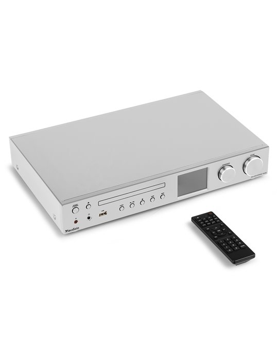 Bolzano Receptor de Internet con Amplicador, DAB+ y reproductor CD Aluminio