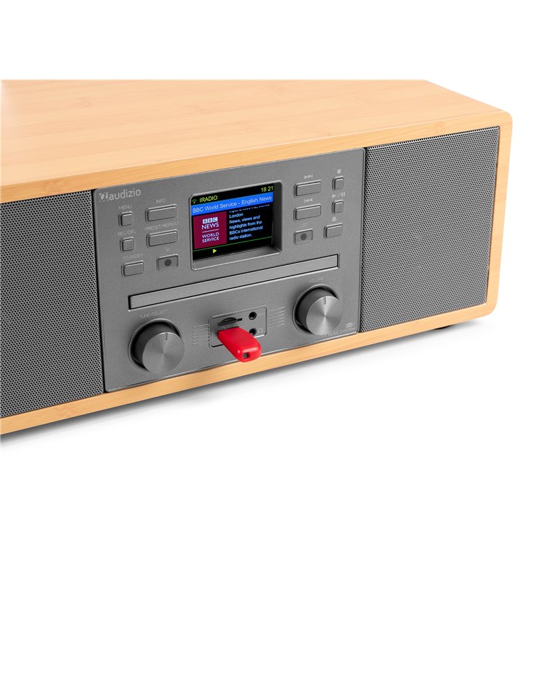 Avola Sistema de música digital CD/BT/DAB+/Internet Bambú