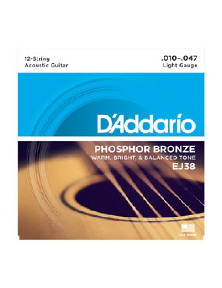 Juego 12 Cuerdas Guitarra Acústica D'Addario EJ-38 010-047
