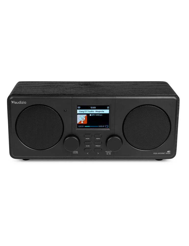 Foza Radio WIFI Internet estéreo con DAB + Negro