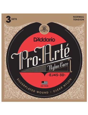 Juego Cuerdas Guitarra Clásica D'Addario EJ-45-3D Tensión Normal