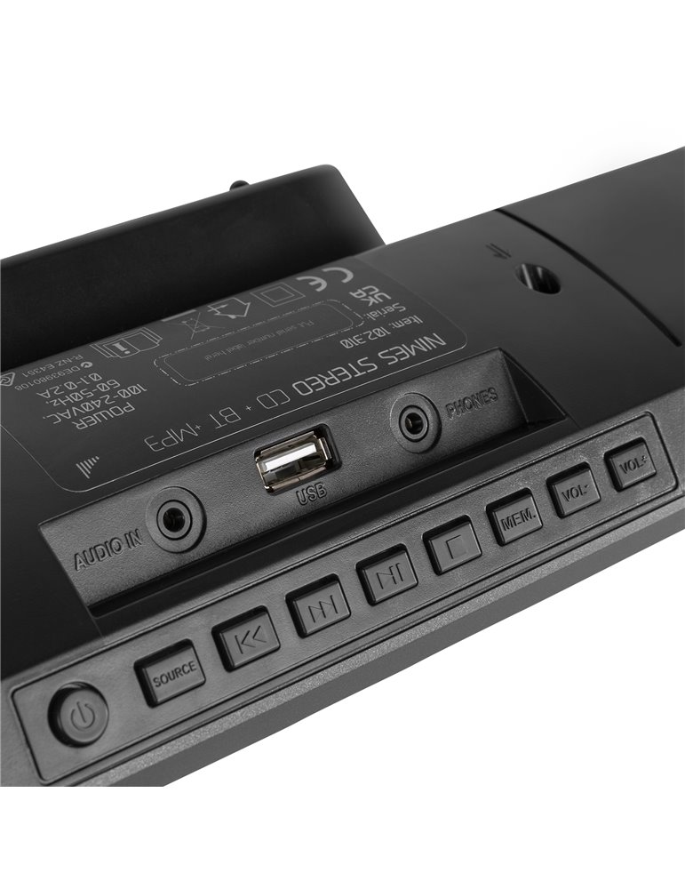 Nimes Sistema estéreo HiFi Negro