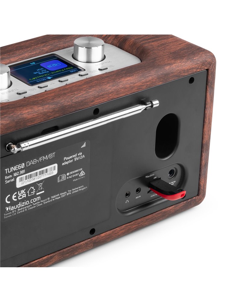 Tune60 DAB Radio Retro Madera Oscura