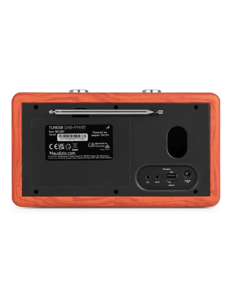 Tune60 DAB Radio Retro madera de cereza