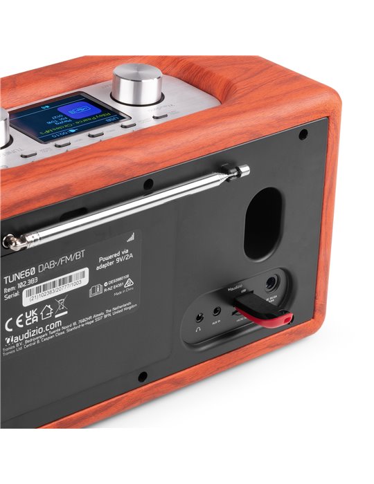 Tune60 DAB Radio Retro madera de cereza