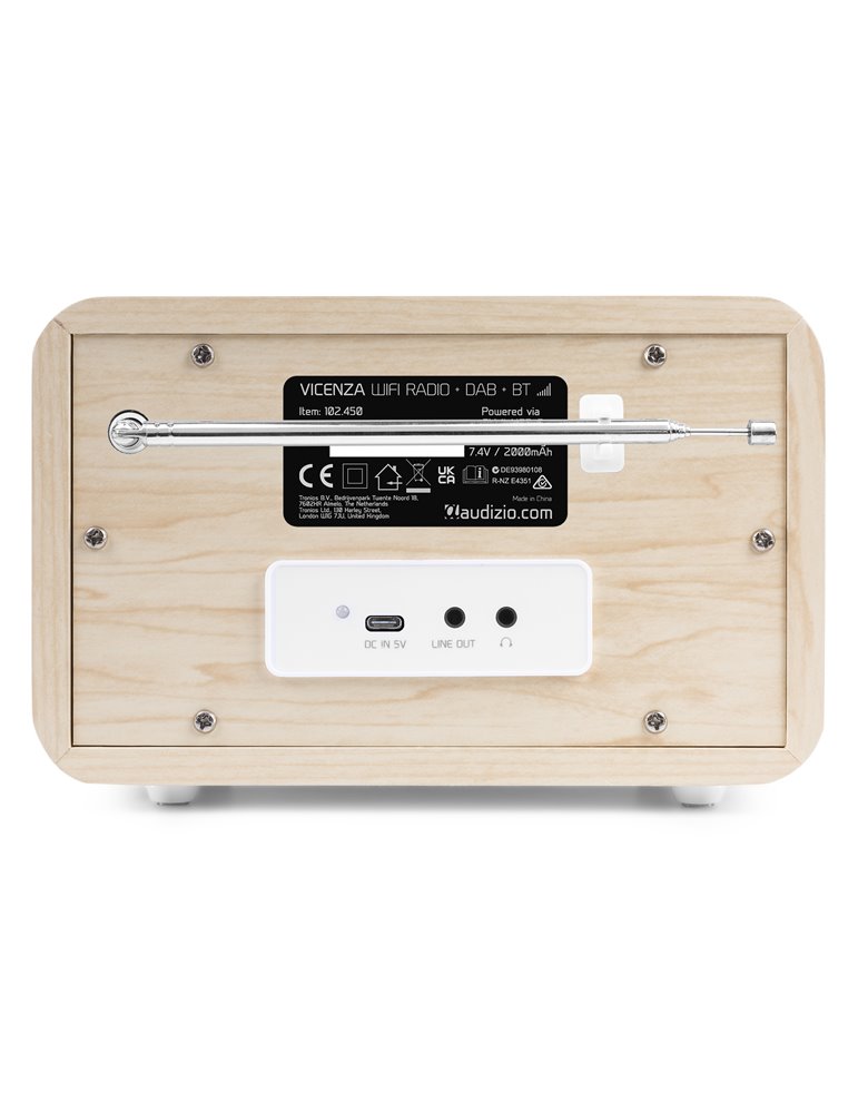 Vicenza WIFI Radio Internet con DAB+ y batería Blanco