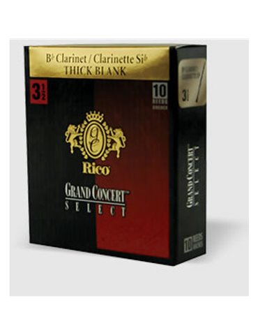 Caja 10 Cañas Clarinete Rico Gran Concert Select Thick Blank 3