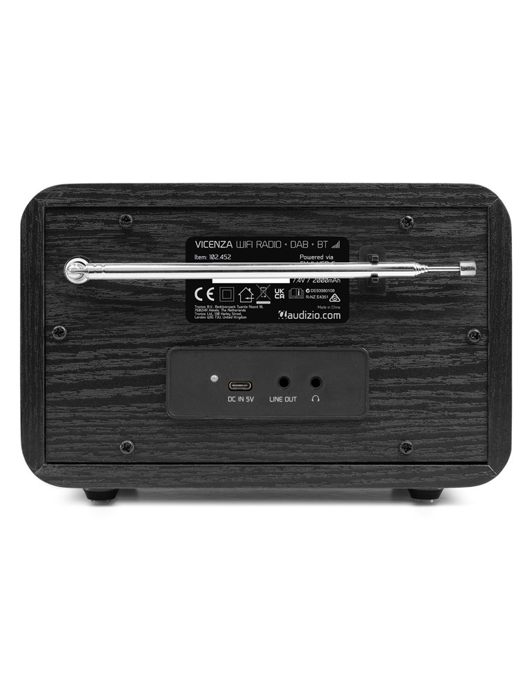 Vicenza WIFI Radio Internet con DAB+ y batería Black