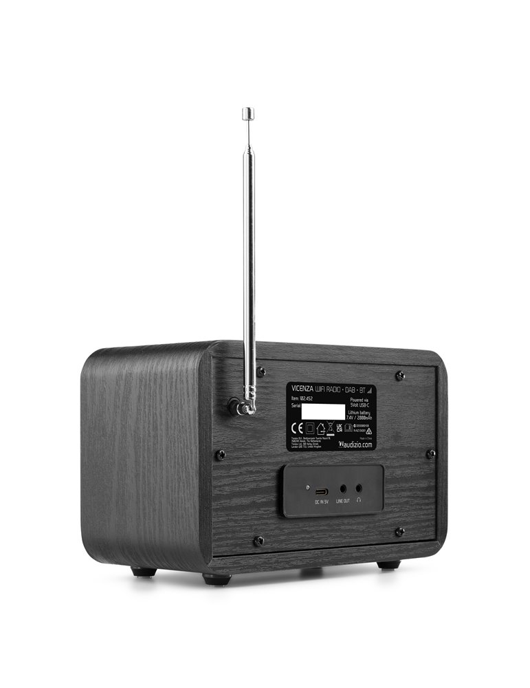 Vicenza WIFI Radio Internet con DAB+ y batería Black