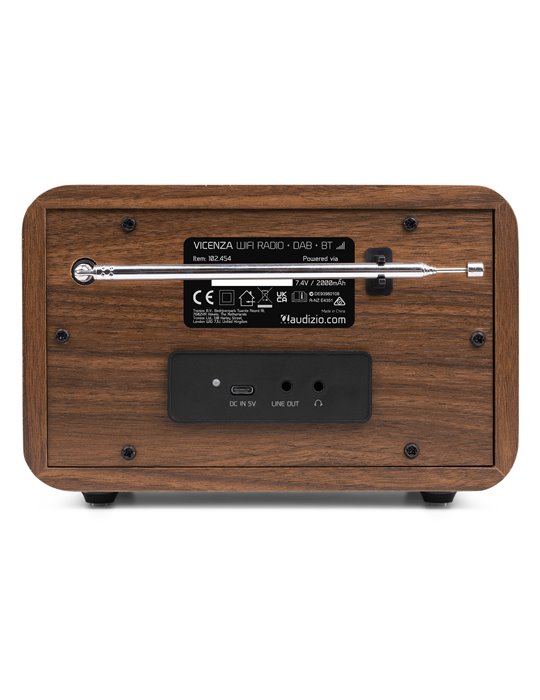 Vicenza WIFI Radio Internet con DAB+ y batería Wood