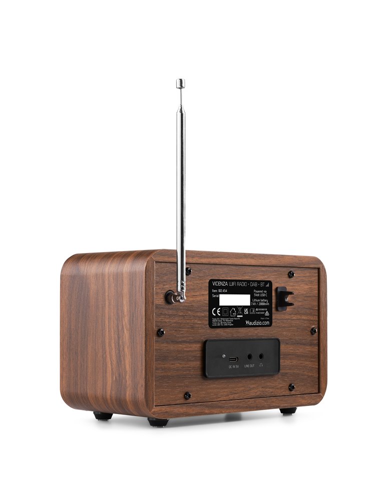Vicenza WIFI Radio Internet con DAB+ y batería Wood