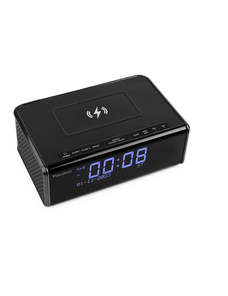 Cuneo Clock Radio DAB + con carga inalámbrica