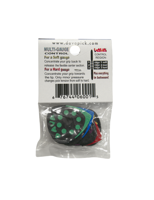 Bolsa 6 Púas Dava 6024 Control Grip Tips Delrin