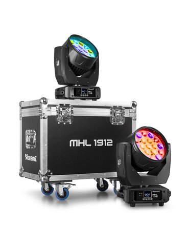 MHL1912 LED Wash Cabezal móvil con Zoom 2pcs en Flightcase