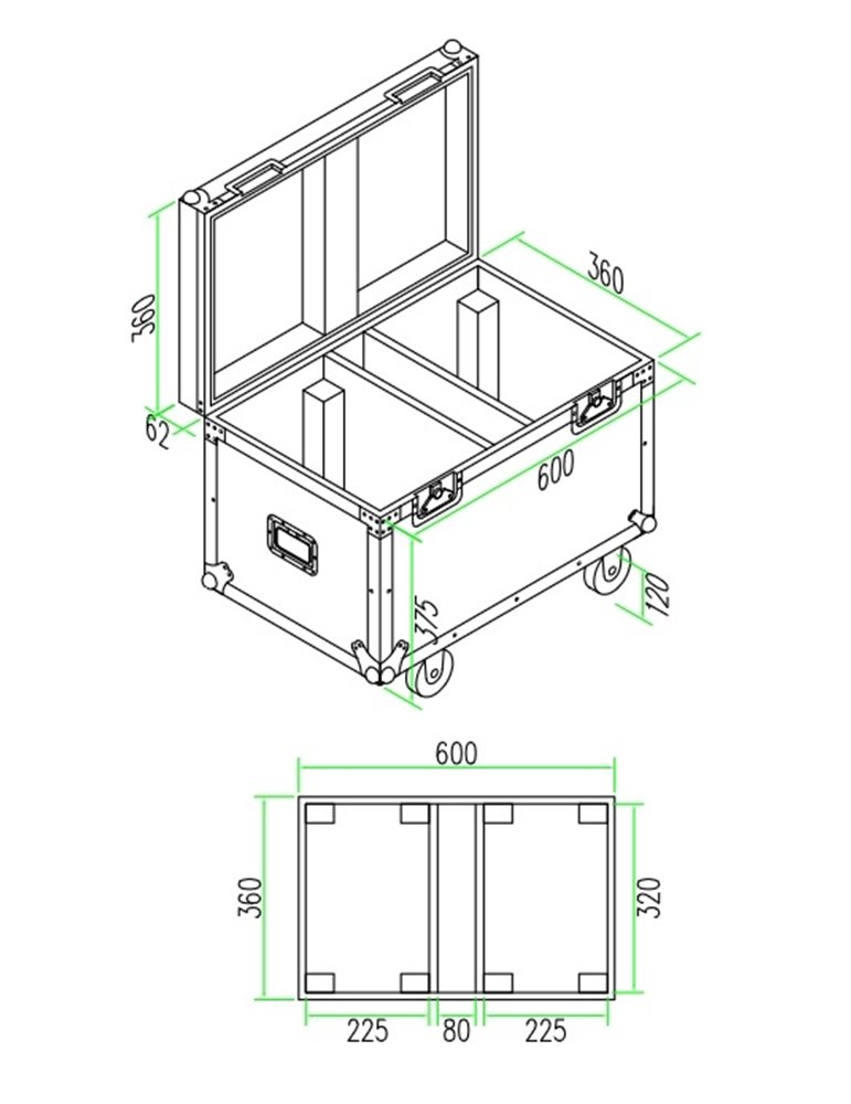 FC1912 Flightcase para 2x MHL1912