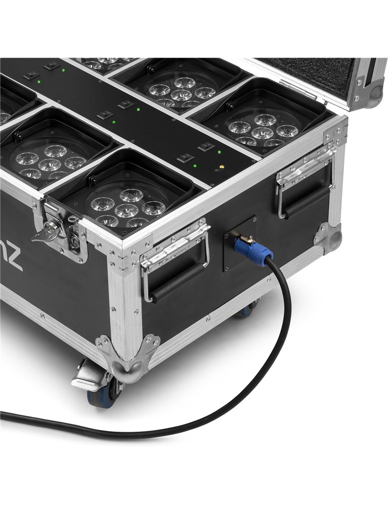 BBP62 Conjuntos focos Uplight, 6 focos Uplights (in/out) en Flightcase con cargador
