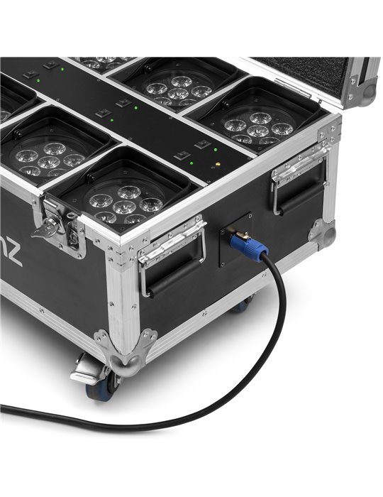 BBP62 Conjuntos focos Uplight, 6 focos Uplights (in/out) en Flightcase con cargador