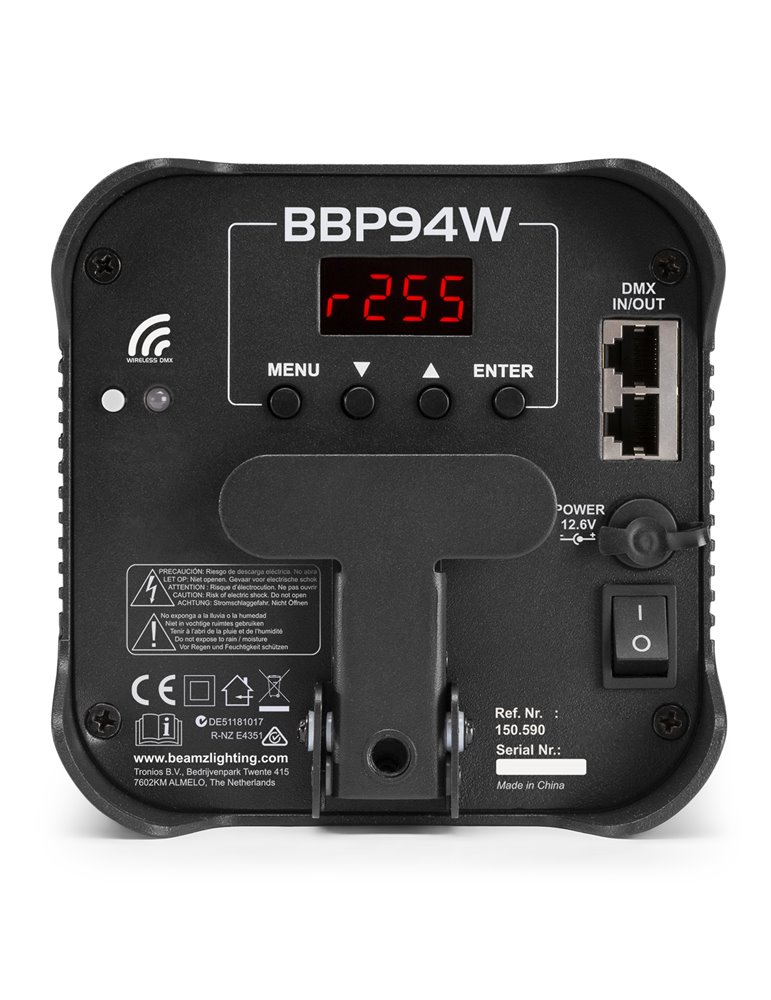 BBP94W Foco PAR con bateria 4x 12W WDMX